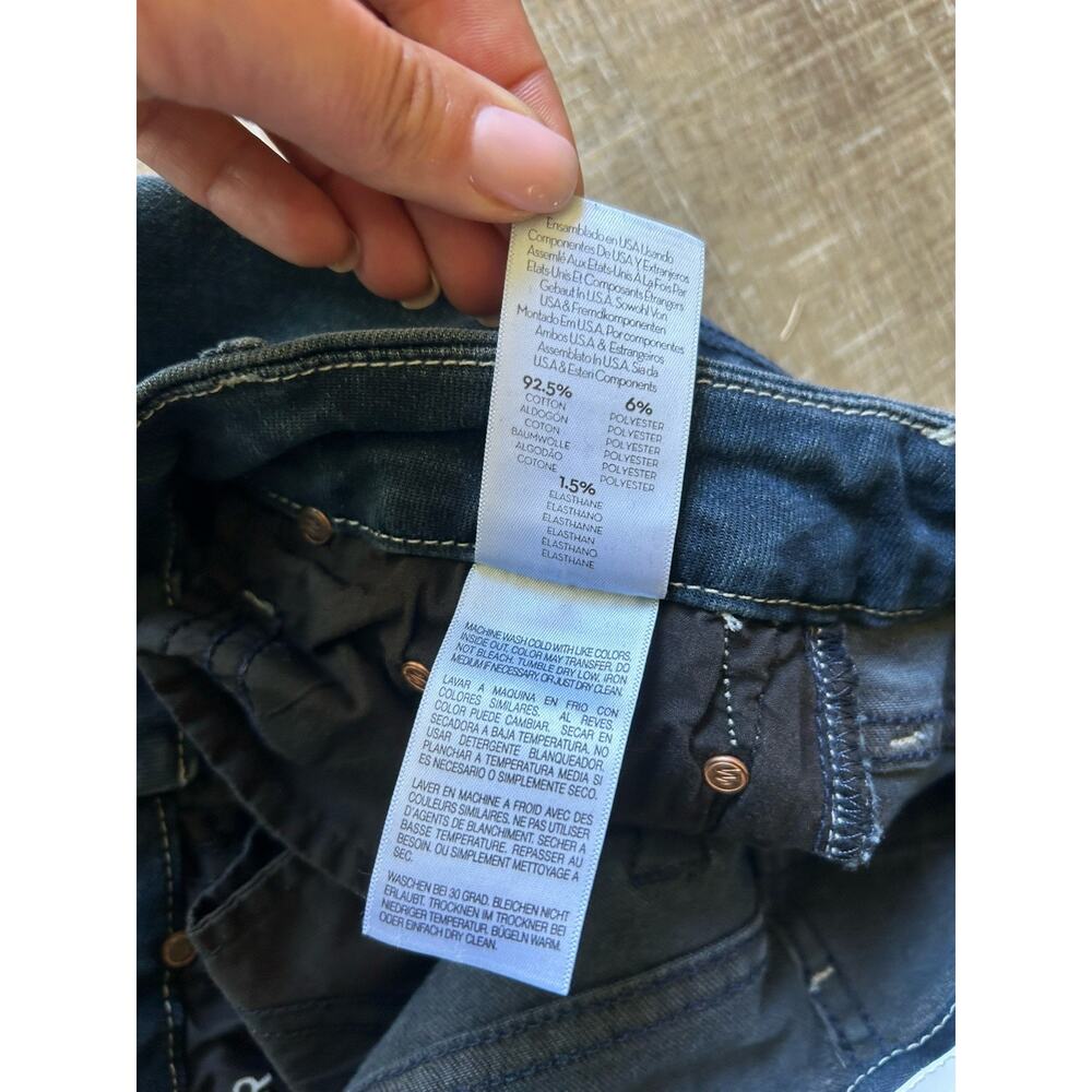 MOTHER The Looker Ankle Fray Repeating Love Skinny Jeans Womens 26 Raw Hem Blue - Picture 5 of 13